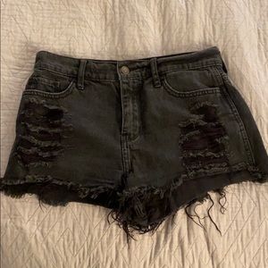 Black Hollister High Rise Jean Shorts